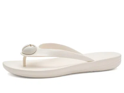Fitflop Iqushion Glossy-button Flip-flops In White