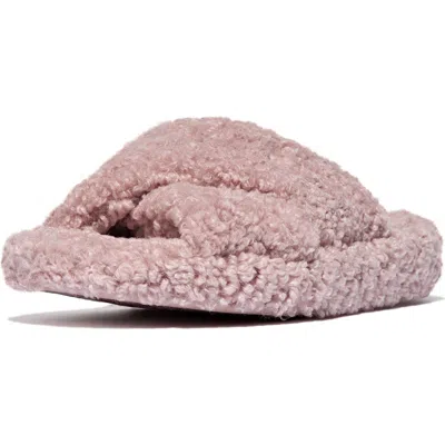 Fitflop Iqushion High Pile Fleece Slipper In Pink