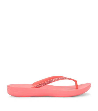 Fitflop Iqushion Sparkle Flip Flops 30 In Pink