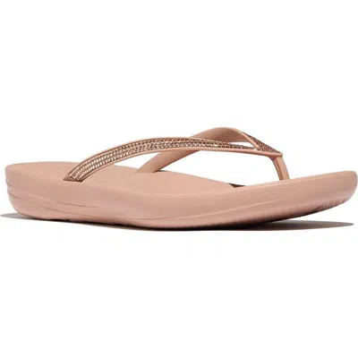 Fitflop Iqushion Sparkle Flip-flops In Brown