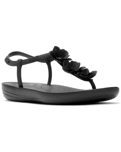 Fitflop Iqushion Splash Flower Sandal In Black