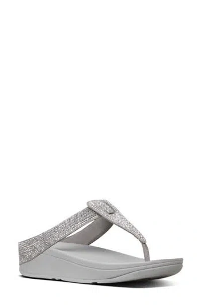 Fitflop Isabelle Toe Post Wedge Sandal In Gray