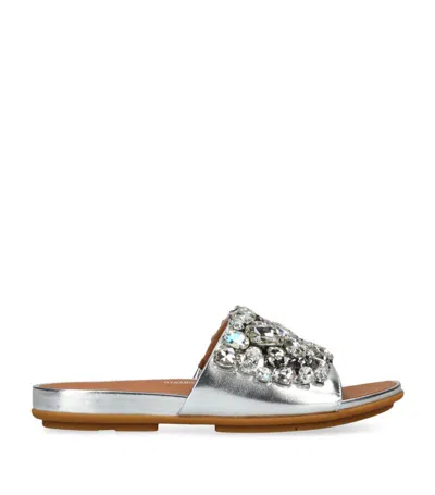 Fitflop Jewel-deluxe Gracie Slides In Silver