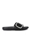 Fitflop Leather Gracie Slides In Black