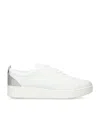 Fitflop Leather Embellished Rally Sneakers In Silver