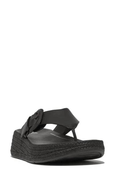 Fitflop Leather Espadrille Sandal In Black
