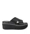 Fitflop Eloise Espadrille Wedge Cross Slide Sandals In Black
