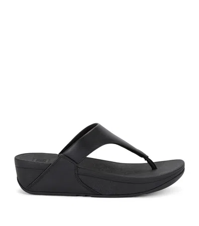 Fitflop Lulu Leather Toepost Womens Flip-flop In Black 001