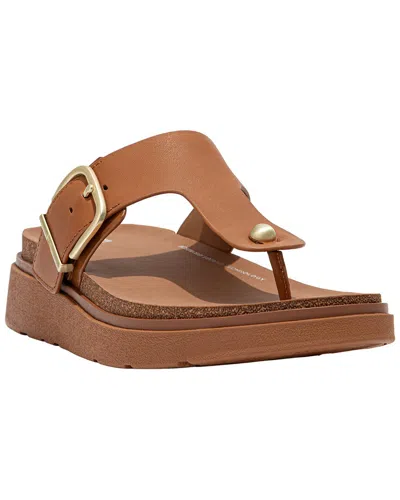 Fitflop Leather Toe Post Sandal In Brown