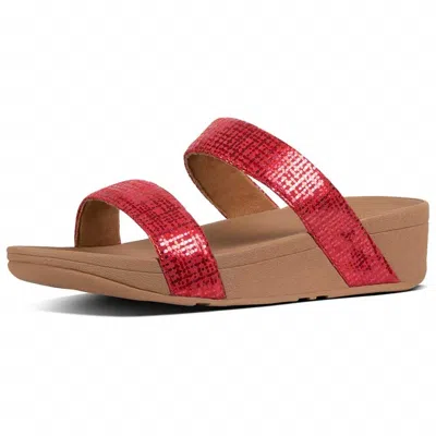 Fitflop Lottie Chainprint Slide In Adrenaline Red In Multi