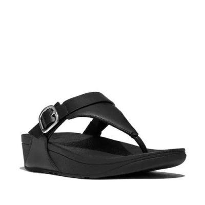 Fitflop Lulu Adjustable Leather Toe-post Sandals In Animal Print