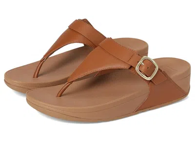 Fitflop Lulu Adjustable Leather Toe Post Sandals In Brown