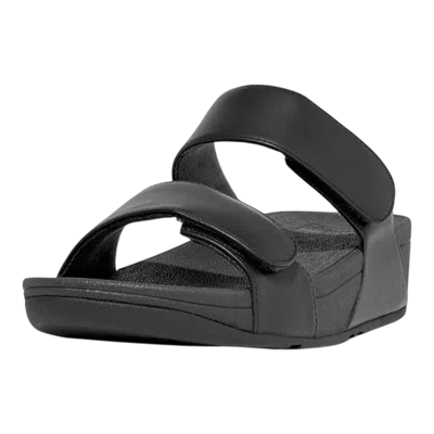 Fitflop Lulu Adjustable Slide In Black Leather Women