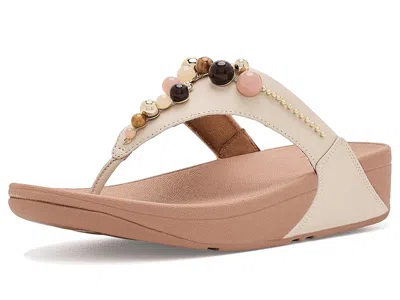 Fitflop Lulu Beaded Toe Post Sandals Women's Wedge Shoes Paris Beige: 11 M (b)