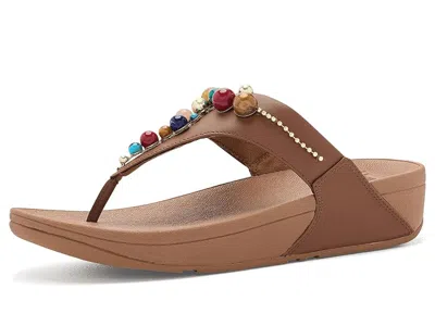 Fitflop Lulu Beaded Toe Post Sandals Women's Wedge Shoes Terracotta Tan: 8 M (b) In Brown