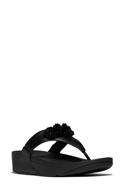 Fitflop Lulu Beaded-chain Sandal In Black