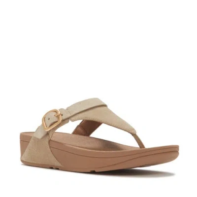 Fitflop Lulu Buckle Suede Toe-post In Brown