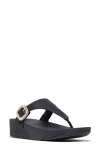 Fitflop Lulu Crystal Buckle Platform Flip Flop In Midnight Navy
