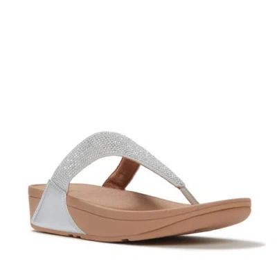 Fitflop Woman Thong Sandal Silver Size 8.5 Textile Fibers In Multi