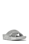 Fitflop Lulu Crystal Embellished Slide Sandal In Silver