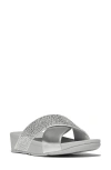 Fitflop Lulu Crystal Embellished Slide Sandal In Silver