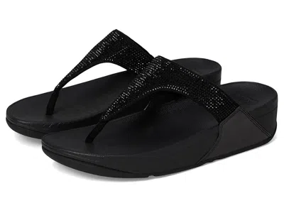 Fitflop Lulu Crystal Embellished Toe-post Sandals In Black
