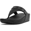 Fitflop Lulu Crystal Leather Wedge Sandal In All Black