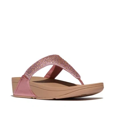 Fitflop Lulu Crystal-mix Metallic Toe-post Sandals In Multi