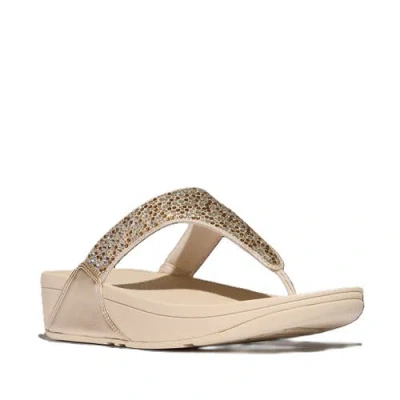 Fitflop Lulu Crystal Mix Metallic Sandals In Neutral