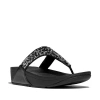 Fitflop Lulu Crystal-mix Toe-post Sandals In Black