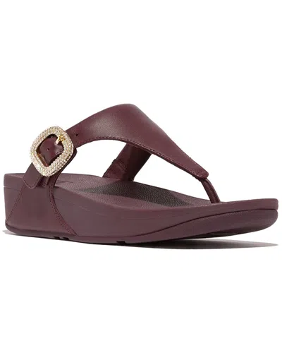 Fitflop Lulu Crystal-buckle Leather Sandal In Brown