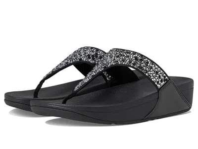 Fitflop Lulu Crystal-mix Toe-post Sandals In Black