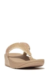 Fitflop Lulu Embellished Flip Flop In Latte Beige
