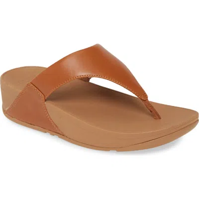 Fitflop Lulu Leather Toepost Womens Flip-flop In Light Tan 592
