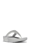 Fitflop Womens Lulu Crystal-mix Toe-post Sandals In Silver