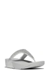 Fitflop Womens Lulu Crystal-mix Toe-post Sandals In Silver 011