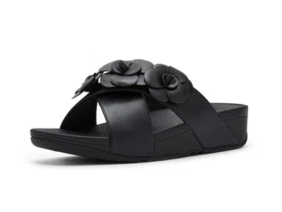 Fitflop Lulu Flower Cross Slides In Black