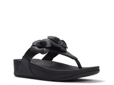 Fitflop Lulu Flower Wedge Sandal In Black