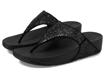 Fitflop Lulu Glitter Toe-thongs In Black