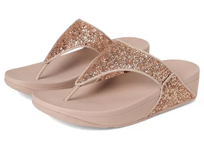 Fitflop Lulu Glitter Toe-thongs In Gold