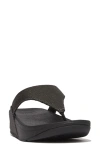 Fitflop Lulu Glitz Canvas Platform Flip Flop In Pewter Black