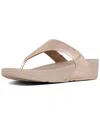 Fitflop Lulu Leather Toe Post Sandal Rose Gold In Multi