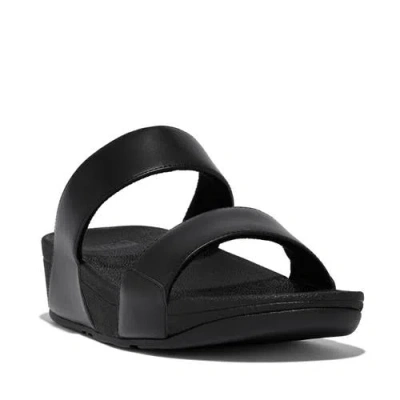 Fitflop Lulu Leather Slides Sandals In Black