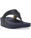 Fitflop Lulu Leather Toepost Flip-flop Sandals In Blue