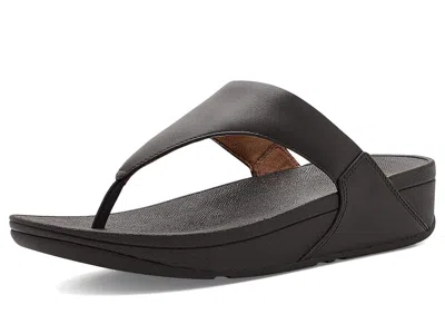 Fitflop Lulu Leather Toepost Women's Wedge Shoes Chocolate Brown: 9 M (b)