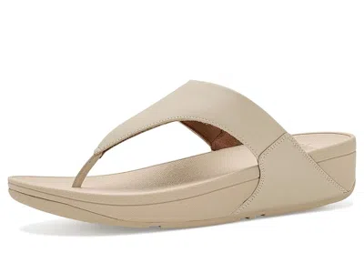 Fitflop Lulu Leather Toepost Women's Wedge Shoes Hazy Taupe: 11 M (b) In Sand