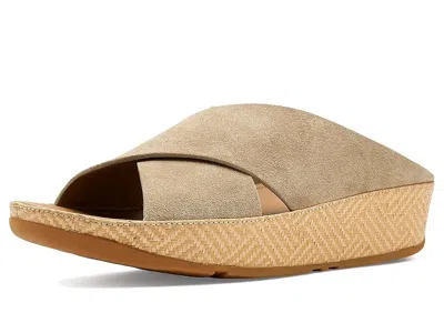 Fitflop Lulu Lux Graphic-weave Suede Cross Slides In Multi