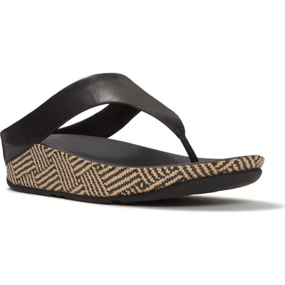 Fitflop Lulu Lux Graph-weave Tp Sandal In Black