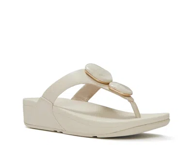 Fitflop Lulu Marbled Stone Wedge Sandal In White