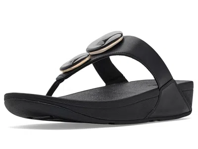 Fitflop Lulu Marbled-stone Toe-post Sandals In Black